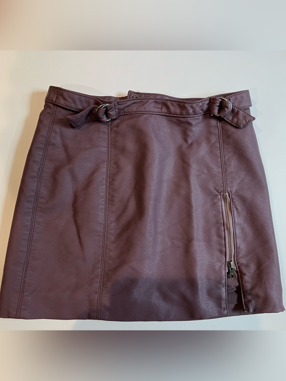 Free People mauve Faux Leather Mini Skirt